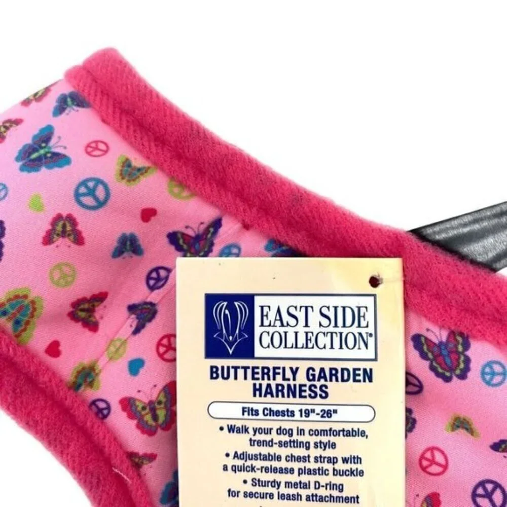 Dog Harness Butterfly Garden Print East Side Collection Pet Collar Size Large